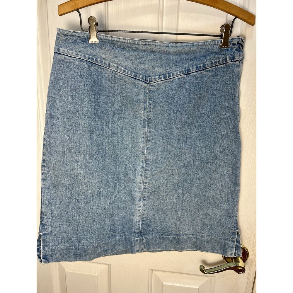 Vintage 90s Lauren Jeans Co Size‎ 8 Jeans Denim knee Length Skirt Y2K